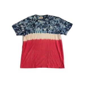 BILLABONG Red, White & Blue Tie Dye Tee Shirt Men's XL Surf Beach Party